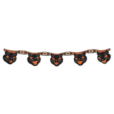 Beistle Vintage Halloween Jointed Cat Streamer