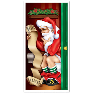 Beistle Christmas Santa Restroom Door Cover