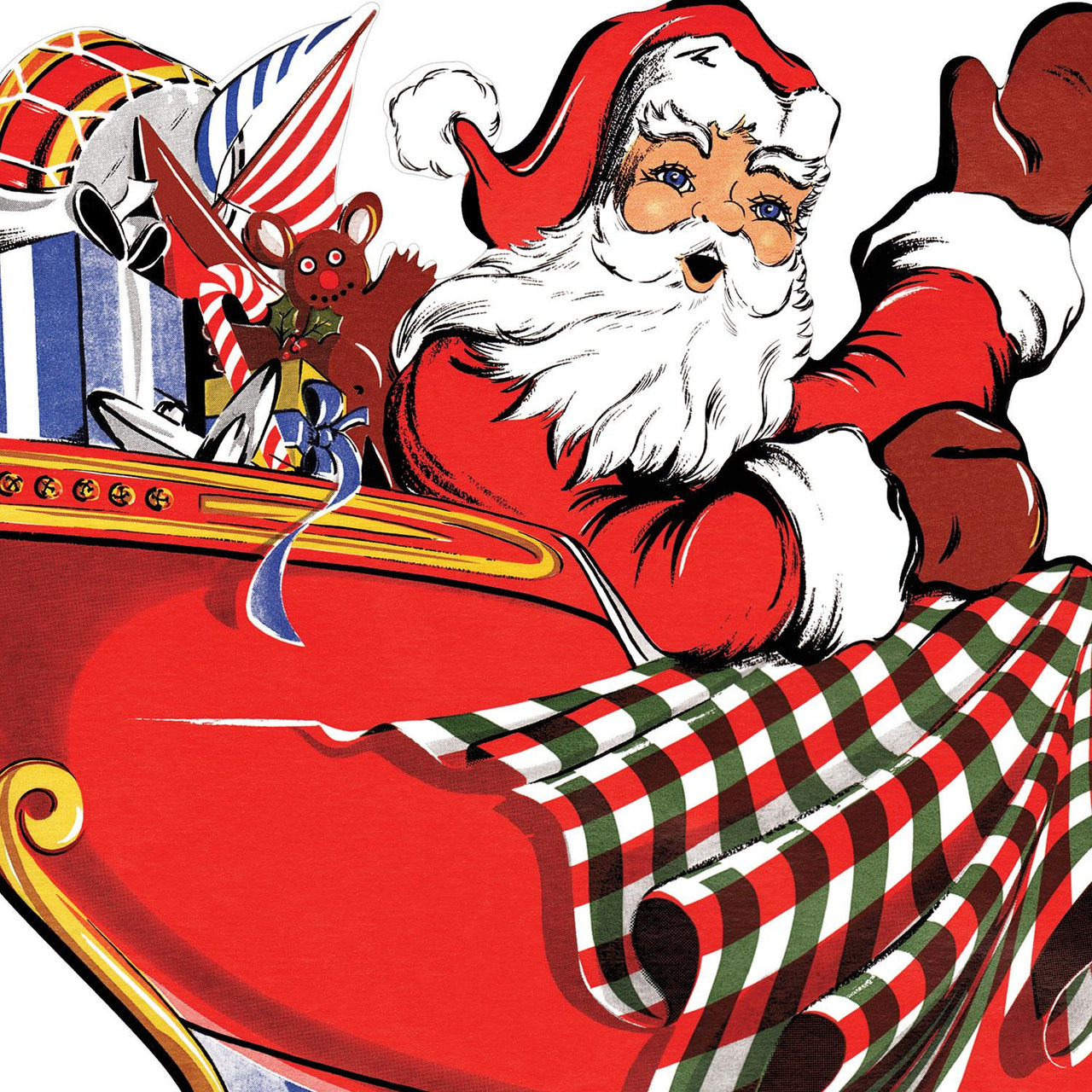 Bulk Vintage Christmas Santa & Sleigh Cutouts (Case of 60) by Beistle