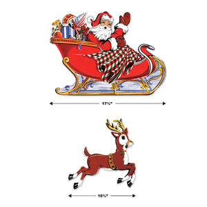 Bulk Vintage Christmas Santa & Sleigh Cutouts (Case of 60) by Beistle