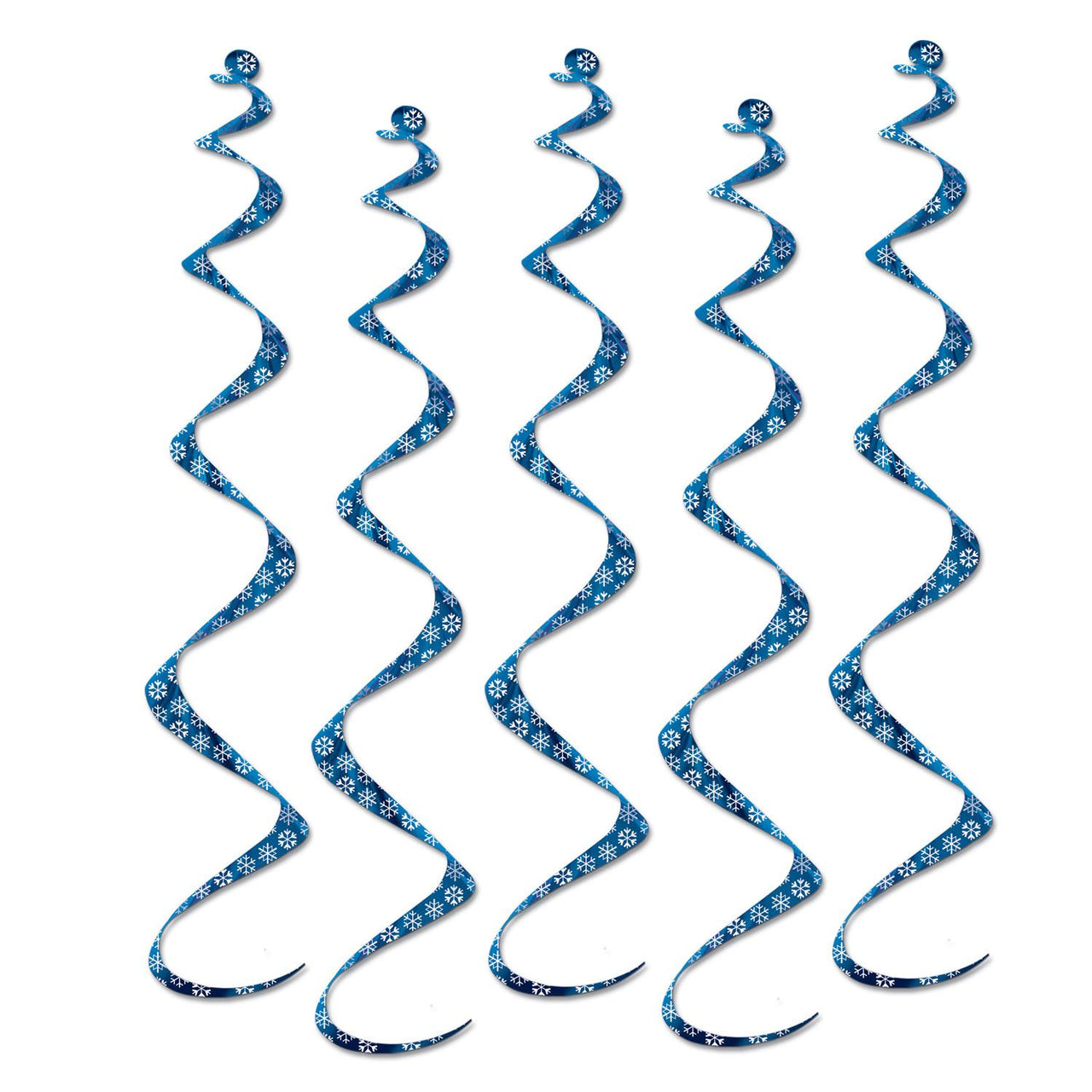 Beistle Christmas Printed Snowflake Twirly Whirlys (5/Pkg)