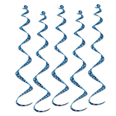 Beistle Christmas Printed Snowflake Twirly Whirlys (5/Pkg)