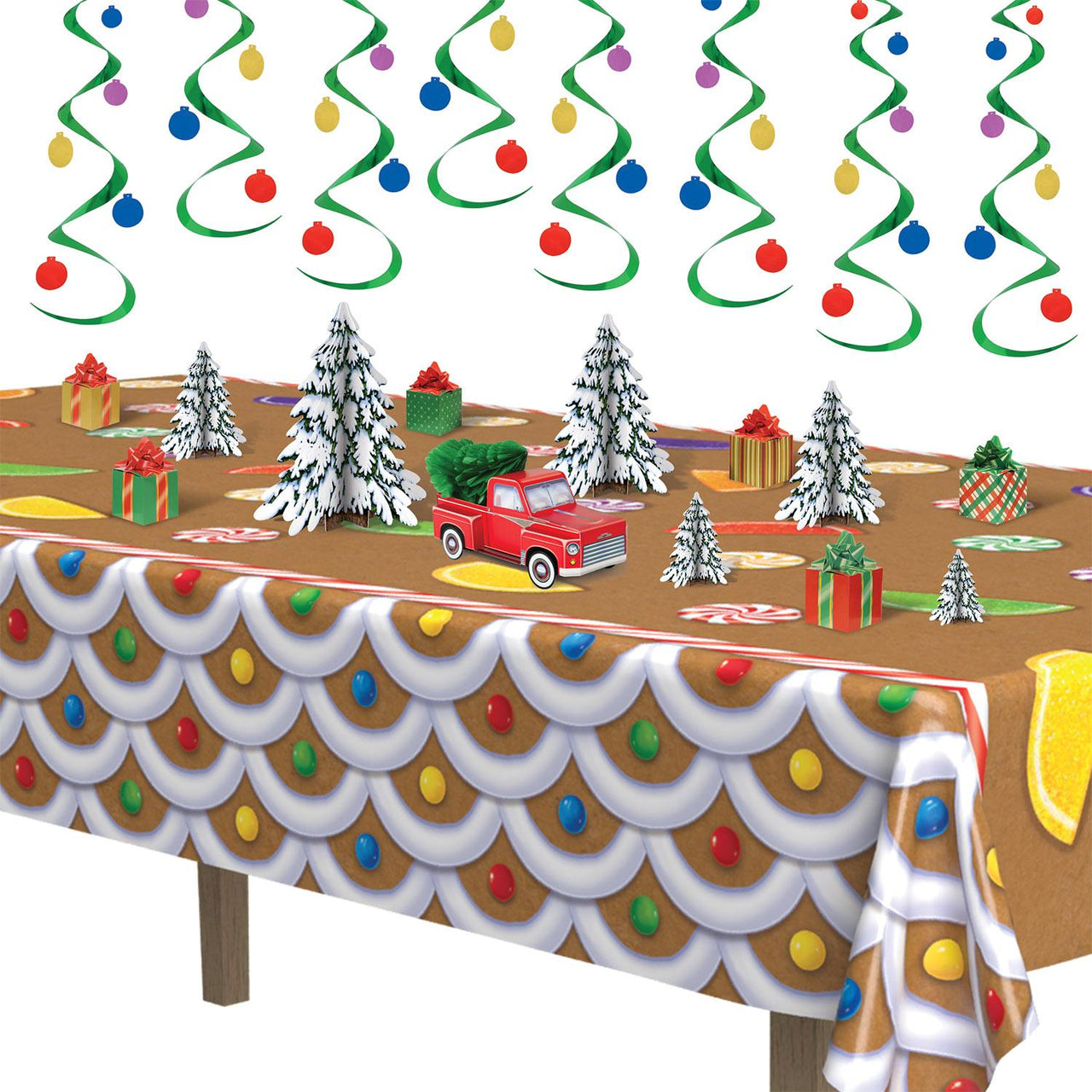 Bulk Gingerbread House Tablecover (Case of 12) by Beistle