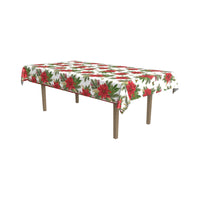 Beistle Christmas Poinsettia Tablecover (12 Per Case)