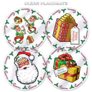 Beistle Plastic Santa's Workshop Round Placemats