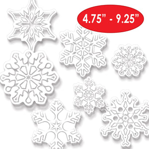 Bulk Plastic Clear Die-Cut Snowflakes (Case of 84) by Beistle