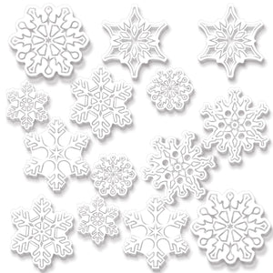 Bulk Plastic Clear Die-Cut Snowflakes (Case of 84) by Beistle