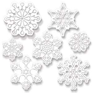 Christmas Plastic Clear Die-Cut Snowflakes (84 per Case)