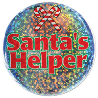 Beistle Christmas Santa's Helper Button