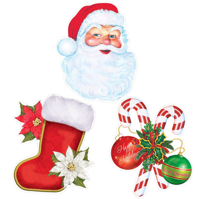 Plastic Christmas Cutouts (3 Per Package)