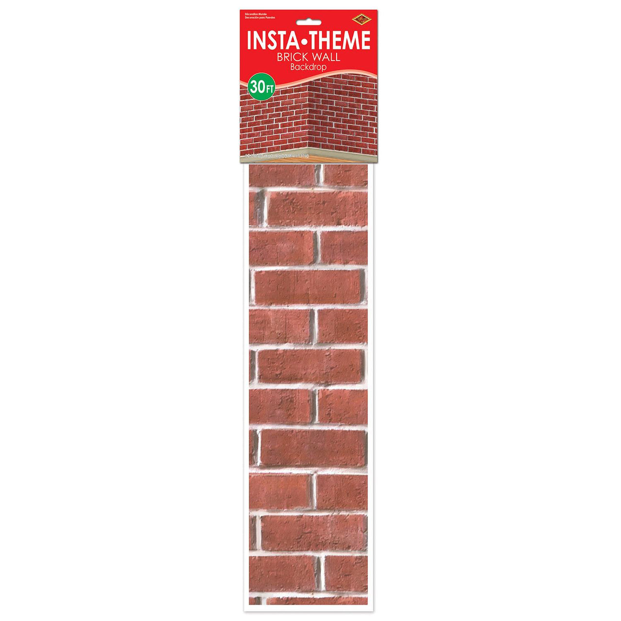 Bulk Christmas Brick Wall Backdrop Decoration (Case of 6) by Beistle