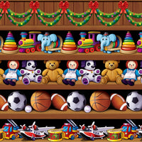 Beistle Christmas Santa's Workshop Backdrop