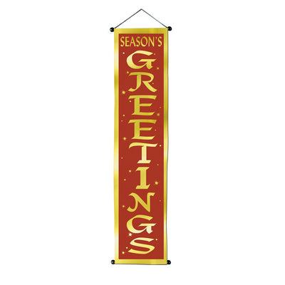 Beistle Christmas Season's Greetings Velvet-Lame Door Pnl