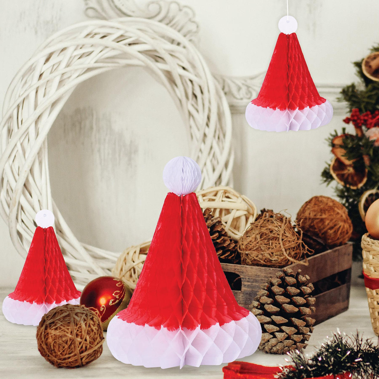 Bulk Tissue Santa Hats (12 Pkgs Per Case) by Beistle