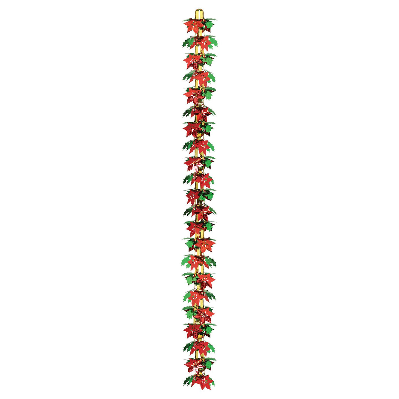 Beistle Christmas Poinsettia & Holly Garland/Column