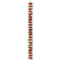 Beistle Christmas Poinsettia & Holly Garland/Column
