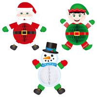 Tissue Elf, Santa & Snowman Decorations (1 Each per Pkg)