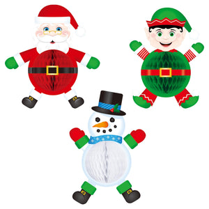 Tissue Elf, Santa & Snowman Decorations (1 Each per Pkg)
