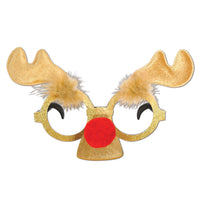 Beistle Christmas Glittered Reindeer Glasses