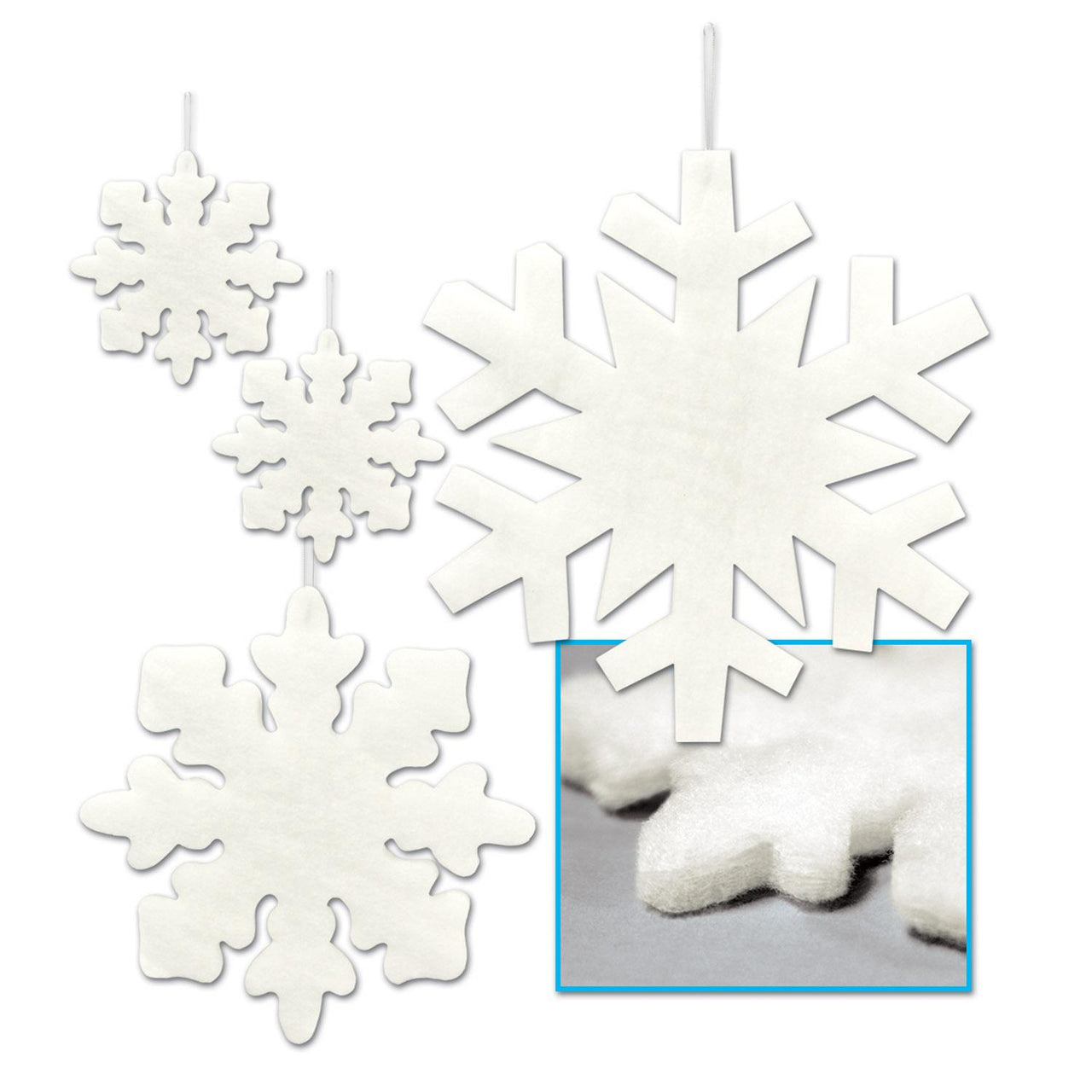 Beistle Christmas Fluffy Snowflakes (4/Pkg)