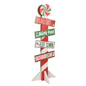 Beistle Christmas 3-D North Pole Directional Post Prop