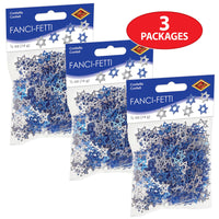 confetti Star of David - blue & silver