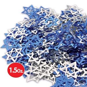 confetti Star of David - blue & silver