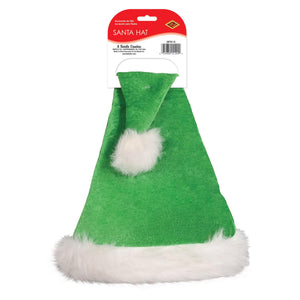 Bulk Green Santa Hat with Plush Trim (Case of 12) by Beistle