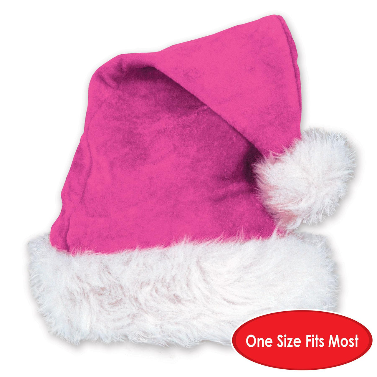 Bulk Cerise Velvet Santa Hat with Plush Trim (Case of 12) by Beistle