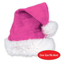 Bulk Cerise Velvet Santa Hat with Plush Trim (Case of 12) by Beistle