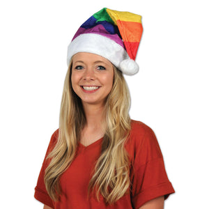 Bulk Rainbow Santa Hat (Case of 12) by Beistle
