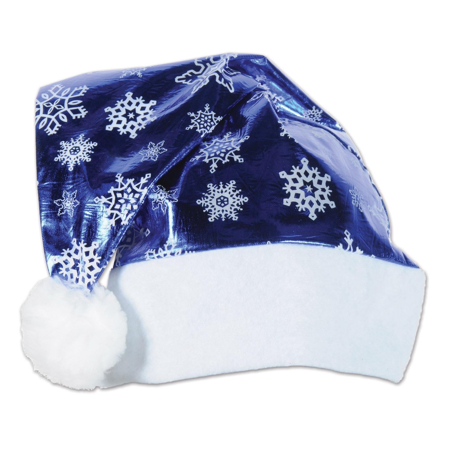 Beistle Christmas Metallic Blue Santa Hat