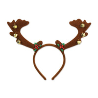 Beistle Christmas Reindeer Antlers with Bells