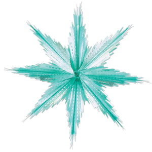 Christmas 2-Tone Metallic Snowflakes - turquoise & silver (2/Pkg)