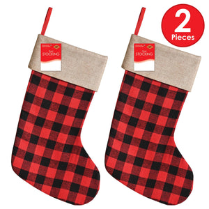 Bulk Red and Black Plaid Stocking (Case of 12) by Beistle