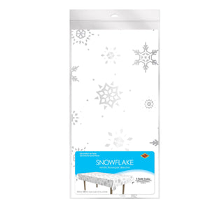 Beistle Metallic Snowflake Tablecover - 54 inch x 108 inch, Winter Table Decor, 1/pkg, 12/case