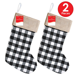 Bulk Black and White Plaid Stocking (Case of 12) by Beistle