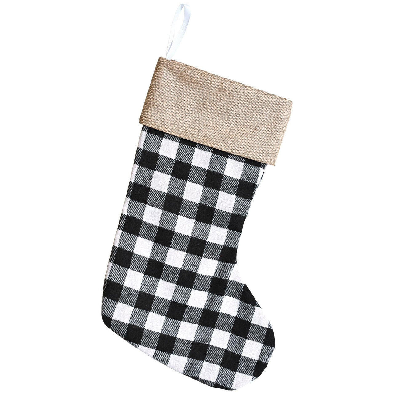 Christmas Black and White Plaid Stocking (12 per Case)