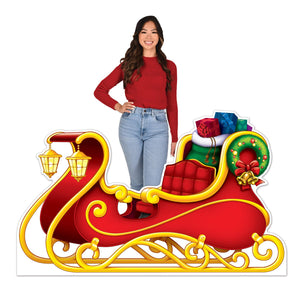 Beistle Santa's Sleigh Stand-Up - 43 inch x 60 inch, Christmas Decor, 1/pkg, 4/case