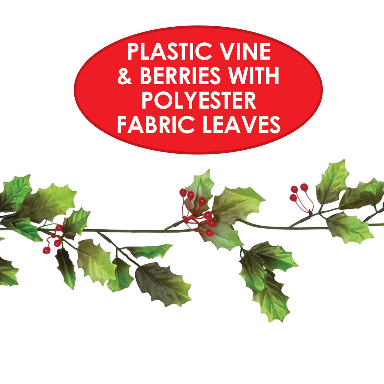 Bulk Christmas Holly & Berry Garland (Case of 12) by Beistle