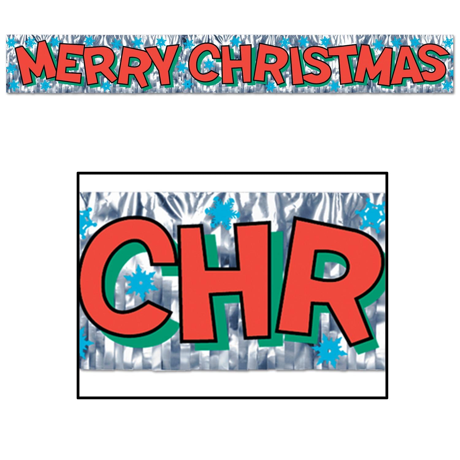 Beistle Metallic Merry Christmas Fringe Banner