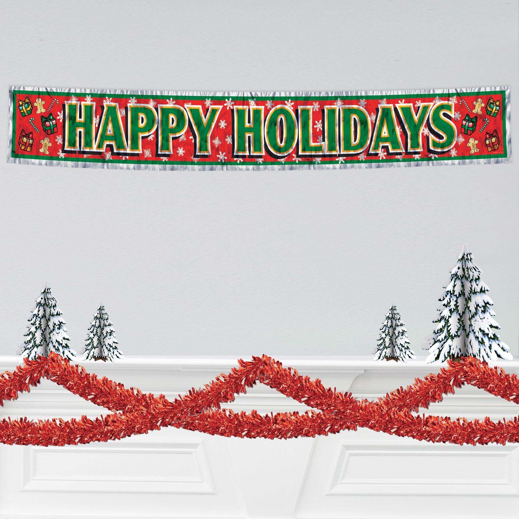 Beistle Metallic Happy Holidays Fringe Banner