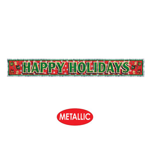 Metallic Happy Holidays Fringe Banner Decoration