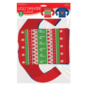 Ugly Sweater Cutouts, party supplies, decorations, The Beistle Company, Winter/Christmas, Bulk, Holiday Party Supplies, Christmas Party Supplies, Christmas Party Decorations, Christmas Party Cutouts