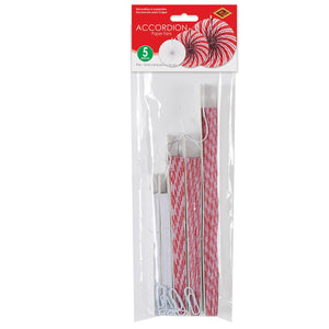 Bulk Peppermint Accordion Paper Fans (Case of 60) by Beistle