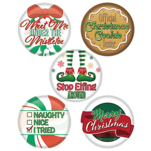 Beistle Christmas Party Buttons