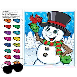 Beistle Pin The Nose On The Snowman Game
