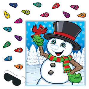 Beistle Christmas Pin The Nose On The Snowman Game