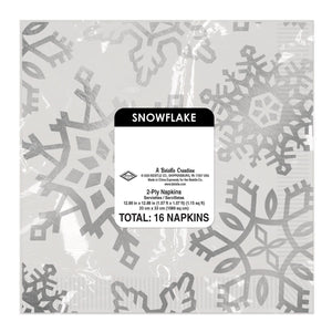Beistle Snowflake Luncheon Napkins - 2-Ply - Christmas/Winter Tableware - 16/Package