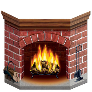 Beistle Christmas Brick Fireplace Stand-Up